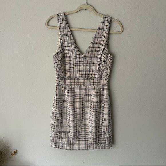 Meshki Jasmin Cross Front Plaid Mini Dress XS - Picture 3 of 11